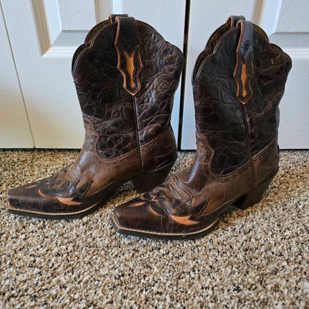ARIAT DAHLIA Leather Cowgirl Western Boots 10008780 Woman’s Size 7.5 B